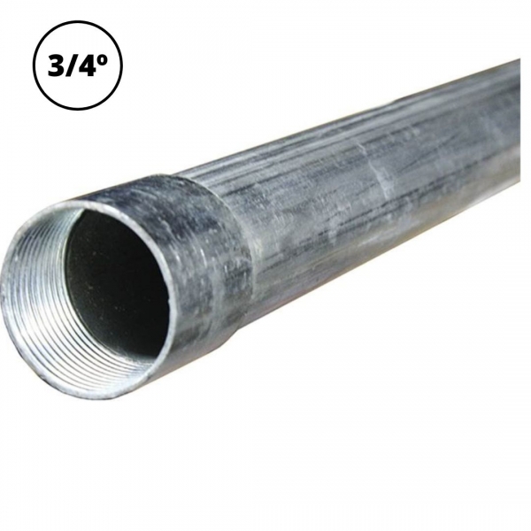 TUBO ELETRODUTO GALVANIZADO PRE ZINCADO 3/4 X 3 METROS