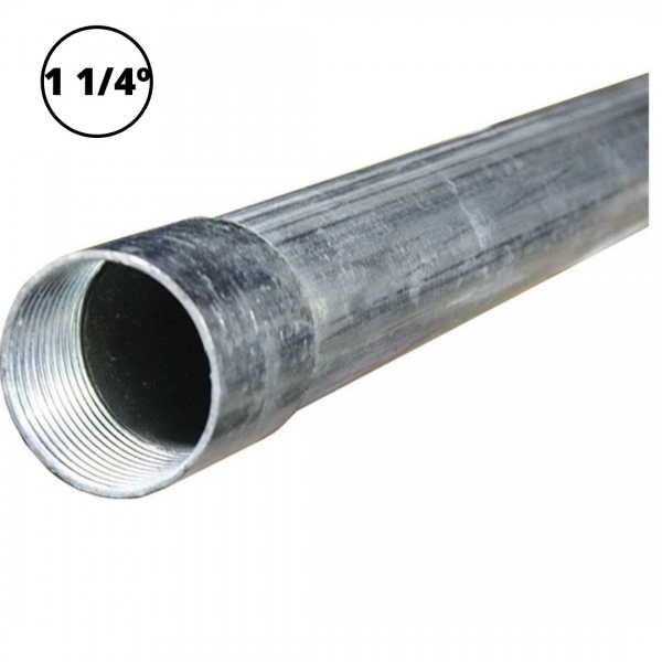 Eletroduto Rígido de Aço Pré-Zincado 1 1/4 pol. x 3 m Elétrica Bichuette