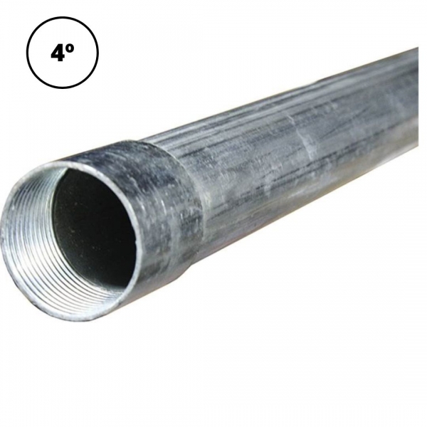 Eletroduto Galvanizado Pré-Zincado 4 pol. x 3 m Elétrica Bichuette