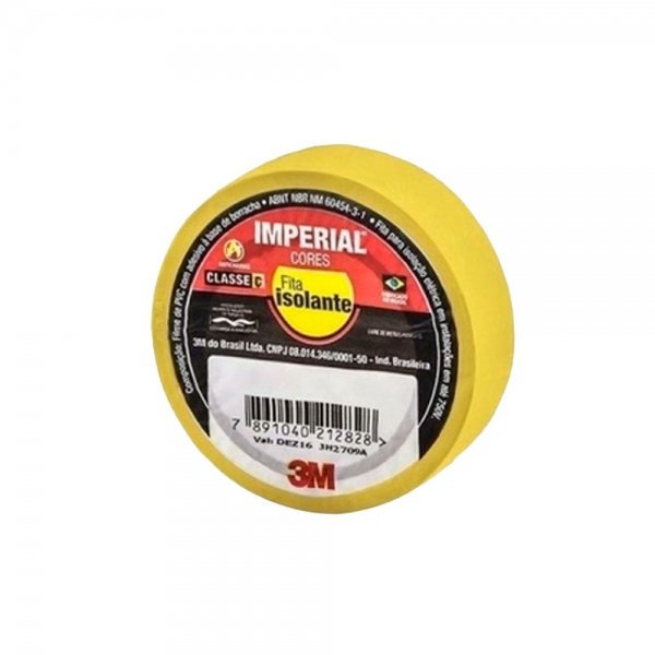 Fita Isolante Imperial 18 mm x 10 m Amarela 3M