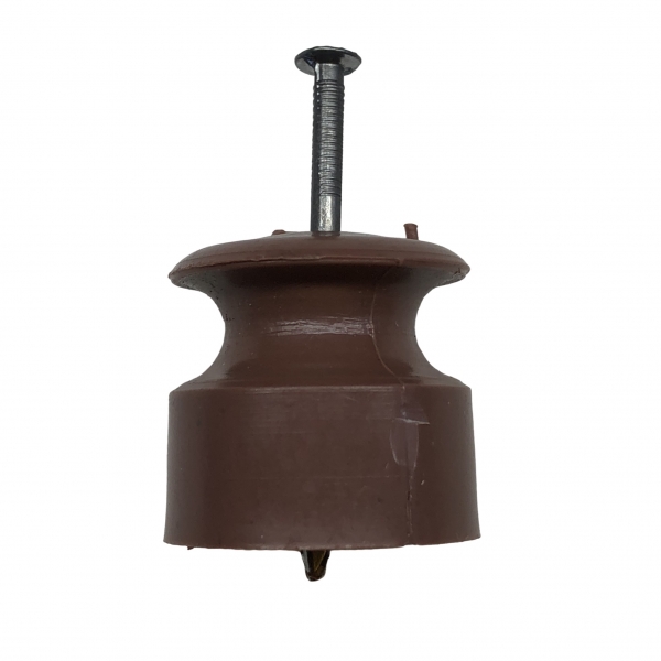 Isolador Roldana de PVC para Cerca Elétrica com Prego 24 x 24 mm Elétrica Bichuette