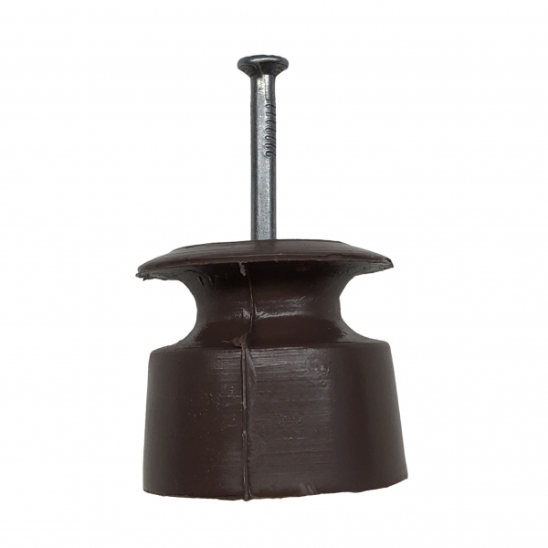 Isolador Roldana de PVC para Cerca Elétrica com Prego 36 x 36 mm Elétrica Bichuette