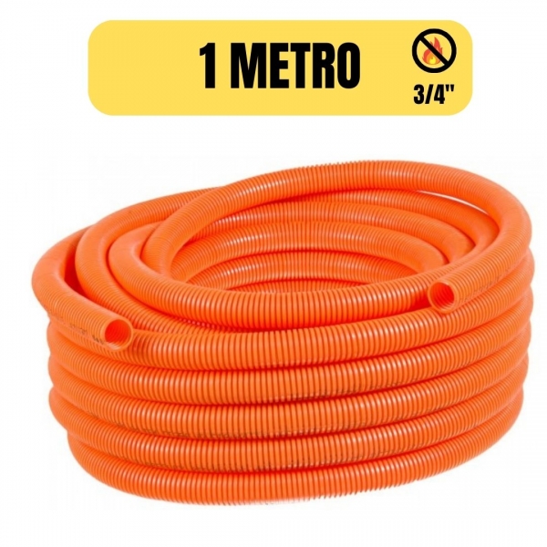 MANGUEIRA CORRUGADA CONDUITE FLEXIVEL 3/4 LARANJA REFORCADA