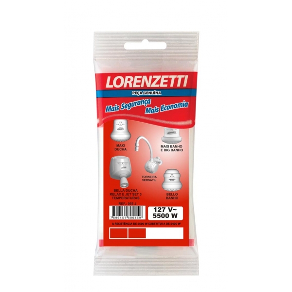 Resistência Maxi Ducha 5500 W x 127 V Lorenzetti Ref 055 J
