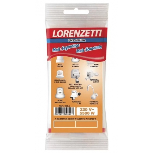 Resistência Maxi Ducha 5500 W x 220 V Lorenzetti Ref 055 A