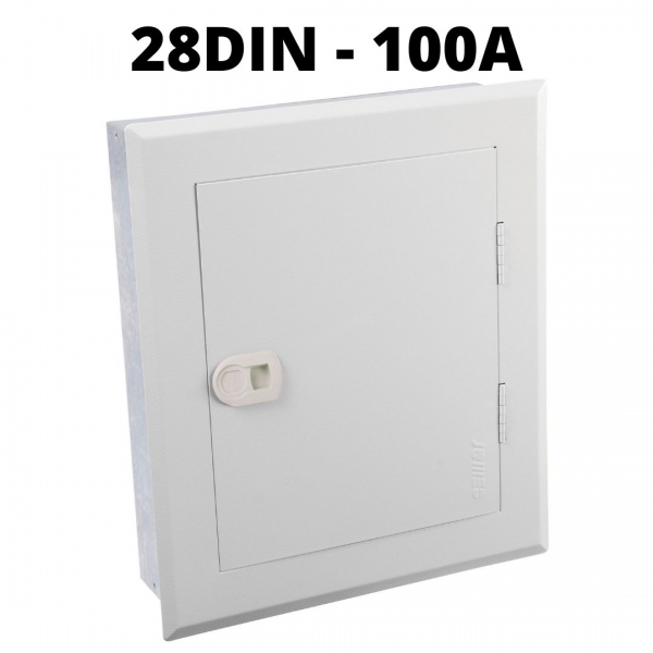 Quadro de Distribuição Metálico de Embutir 28/20 Módulos DIN 100 A 904362 Cemar
