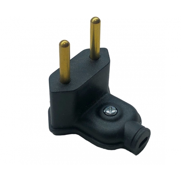 Plugue Macho 2p 10 A Lateral 90° Preto PA13045 Margirius