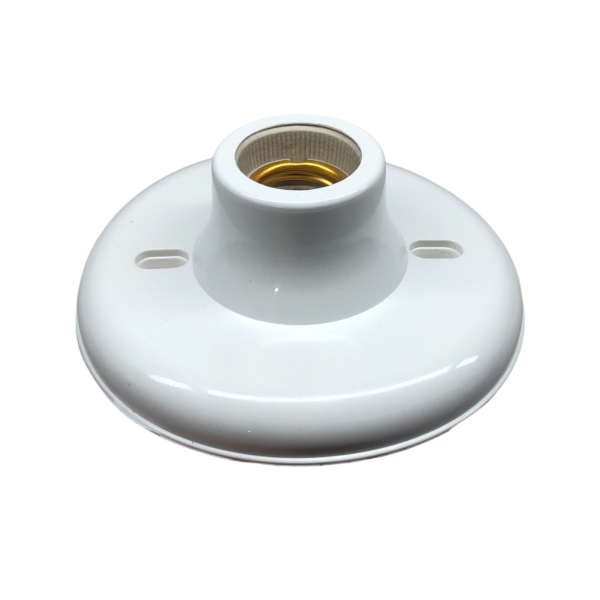 Plafon de Teto Simples em PVC Branco Suporte Soquete E27 Blumenau Iluminação