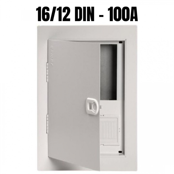 Quadro de Distribuição Metálico de Sobrepor 16/12 Módulos DIN 100 A 904365 Cemar
