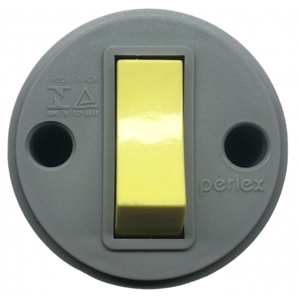 Interruptor Simples de Sobrepor 1 Tecla 10 A 250 V Cinza 1080 Perlex