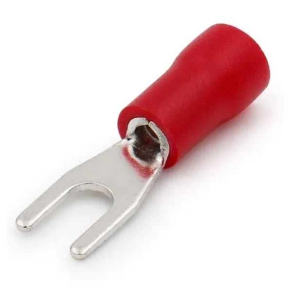 Terminal Garfo Pré-Isolado 0,5 a 1,5 mm² Vermelho Lukma