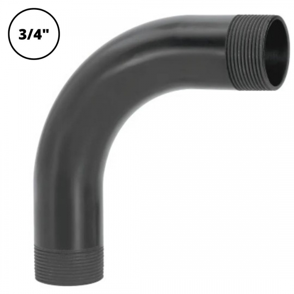 Curva de PVC Roscável Antichama 3/4 pol. 90° Preto Elétrica Bichuette