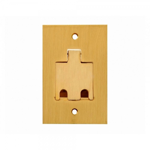 Placa para Piso 4 x 2 para 2 Conectores RJ11/RJ45 em Latão Dourado Stamplac