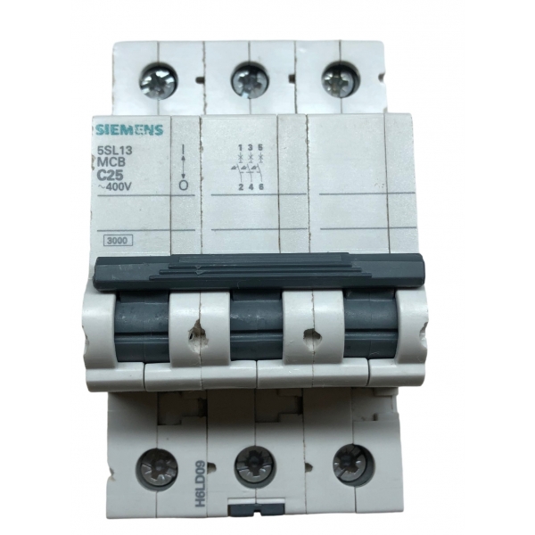 Minidisjuntor Termomagnético 3 polos 25 A Siemens
