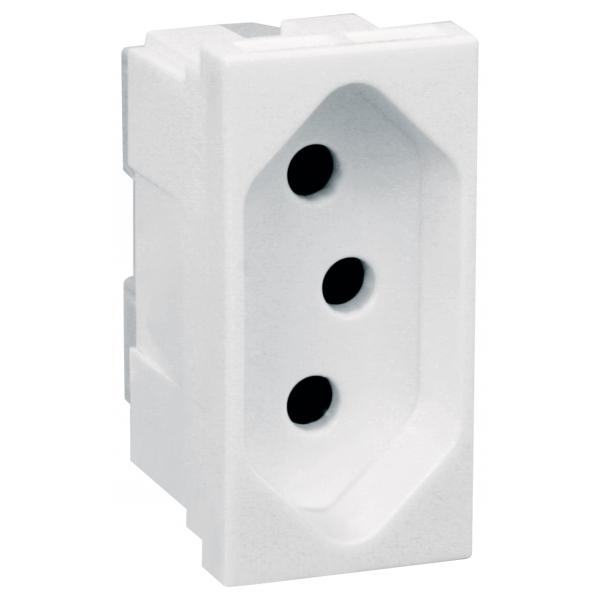 Tomada 2P+T 20 A Padrão Brasil Branco Pialplus 615060 Pial Legrand