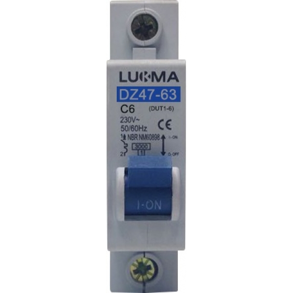 Minidisjuntor DIN Unipolar 6 A 34001 Lukma