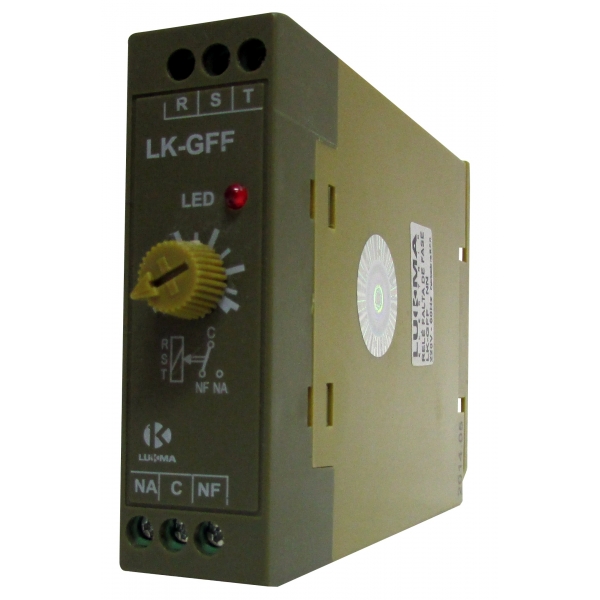 Relé de Falta de Fase sem Neutro 380 V LK-FF 45017 Lukma