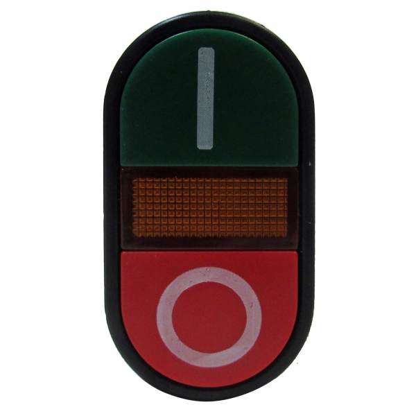Botão Duplo Iluminado LED 22 mm 1NA+1NF 14006 Lukma