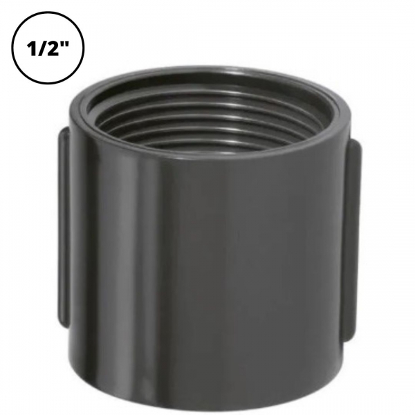 Luva de PVC Roscável Antichama 1/2 pol. Preto Elétrica Bichuette