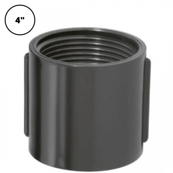Luva de PVC Roscável Antichama 4 pol. Preto Elétrica Bichuette