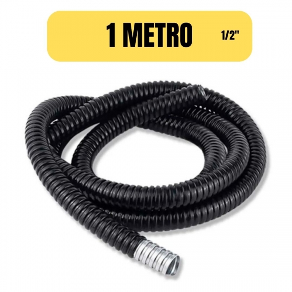 SEALTUBO METÁLICO FLEXIVEL 1/2 POLEGADA EMBORRACHADO PRETO