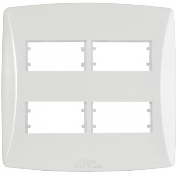 Placa 4 x 4 para 4 Módulos separados Linha Petra 82044 Mectronic