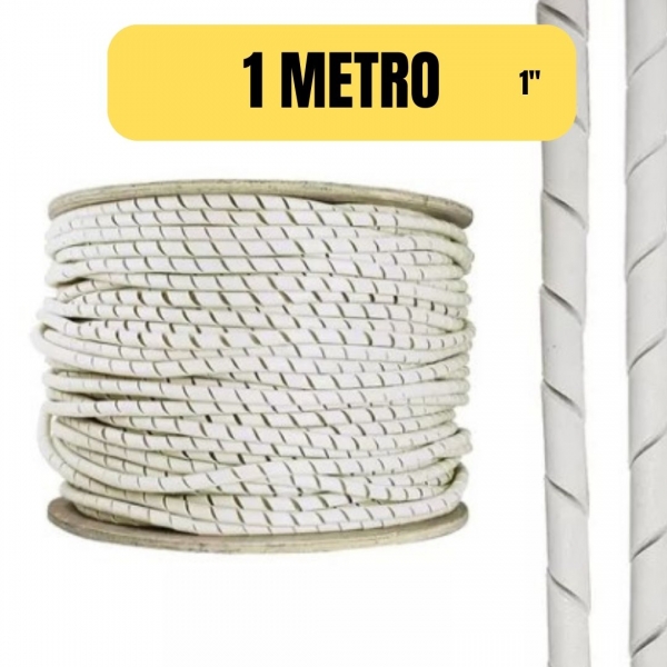 Tubo Espiral Expansível para Organização de Fios 1 pol. Branco Elétrica Bichuette