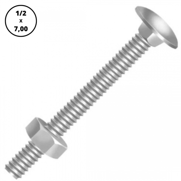 Parafuso Francês 1/2 x 7 pol. com Porca Elétrica Bichuette