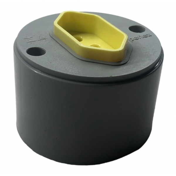 Tomada de Sobrepor Redonda 2P+T 10 A 250 V Cinza Perlex