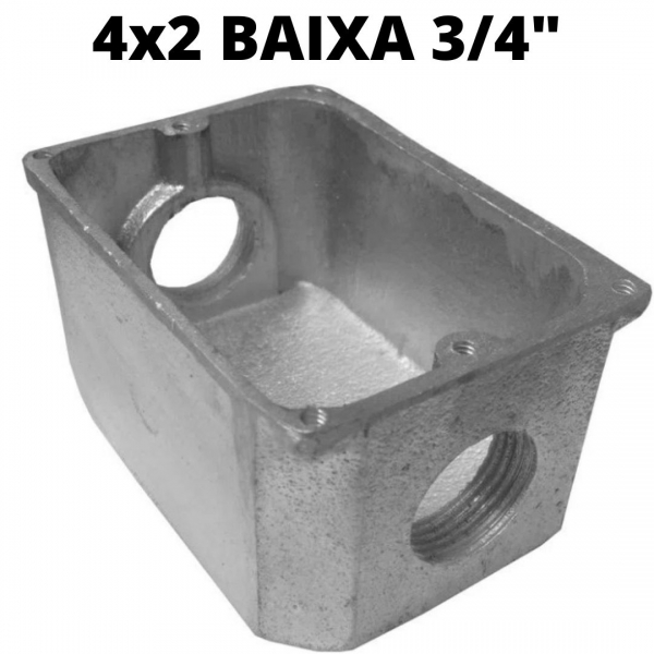 Caixa de Piso Baixa de Alumínio 4 x 2 com Entrada Rosca BSP 3/4 pol. Stamplac