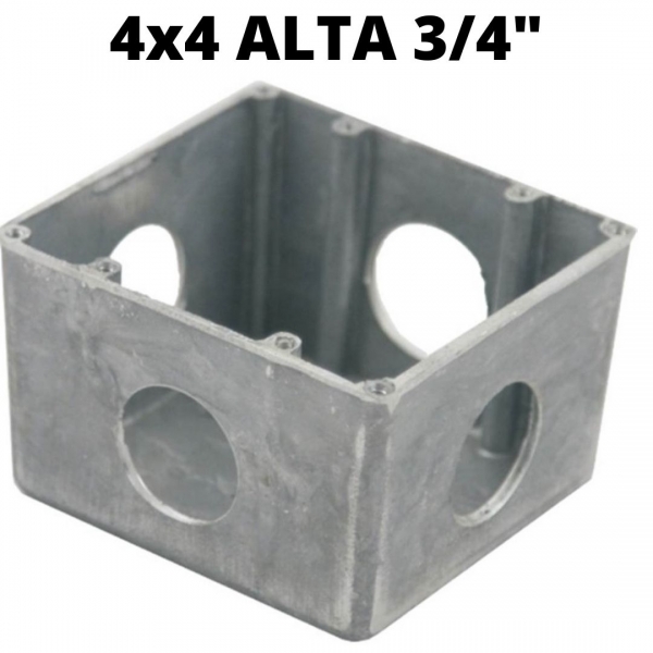 Caixa Para Piso Alumínio 4x4 Alta x 3/4 Polegada Elétrica Bichuette