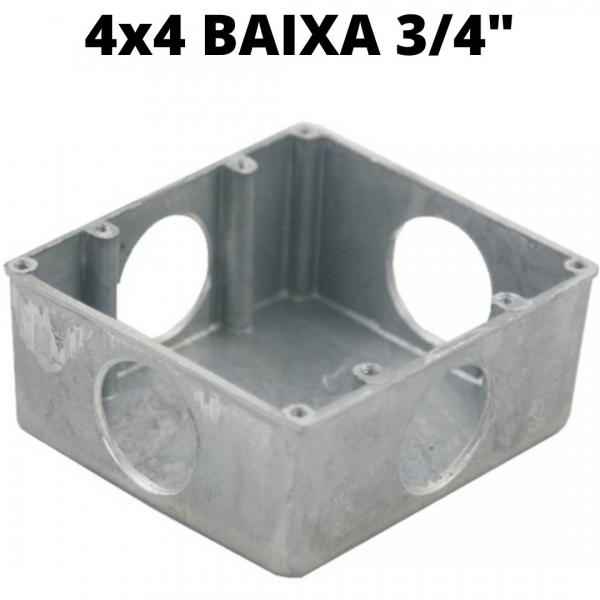 Caixa Para Piso Alumínio 4x4 Baixa x 3/4 Polegada Elétrica Bichuette