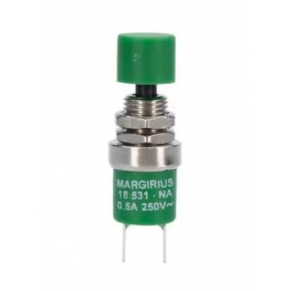 Chave Push Button NA Verde 18531 Margirius