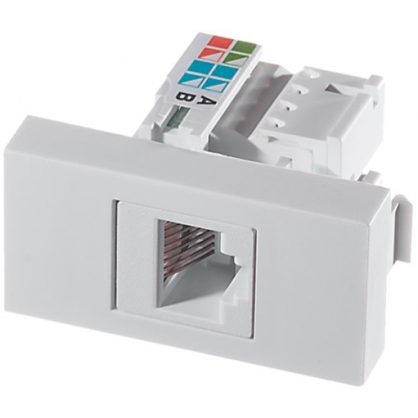 Tomada de Rede RJ45 Cat5e Branco Linha Petra 41004 Mectronic