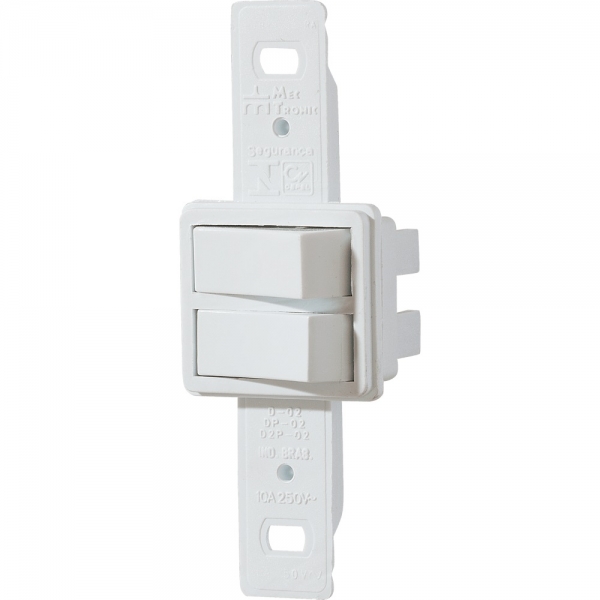 Conjunto com 2 Interruptores Paralelos 10 A 250 V Branco sem Placa Millenium Mectronic