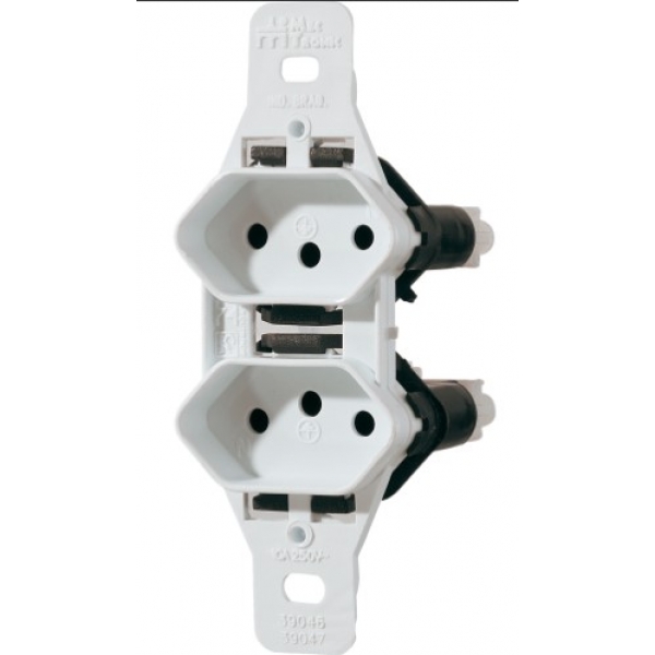 Tomada Dupla 2P+T 10 A Branca Millenium Mectronic