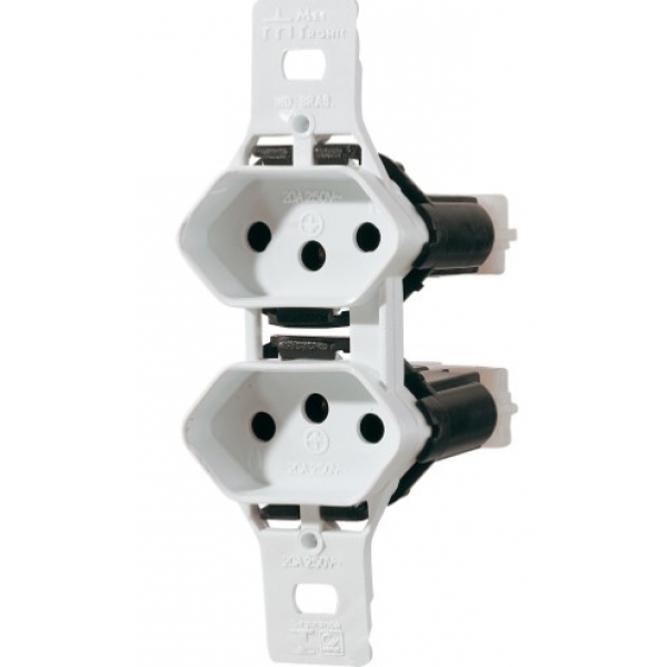 Tomada Dupla 2P+T 20 A Branca Millenium Mectronic