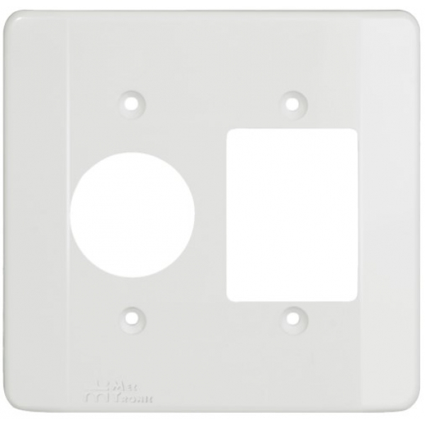 Placa 4 x 4 3 Teclas + Tomada Redonda Branca Millenium Mectronic