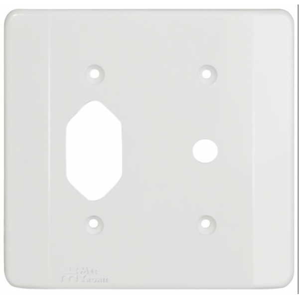 Placa 4 x 4 Tomada Padrão + Furo Branca Millenium Mectronic