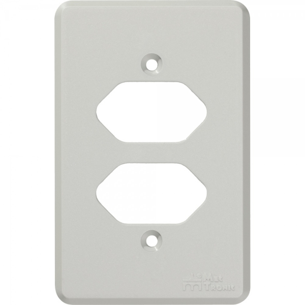 Placa 4 x 2 para 2 tomadas 2P+T horizontais Cinza Linha Clássica Mectronic