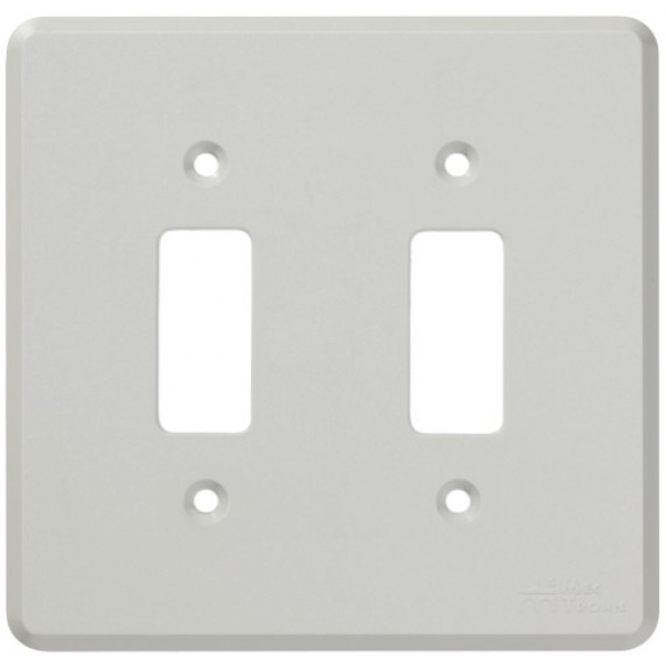 Placa 4 x 4 para 2 seções distanciadas Cinza Linha Clássica Mectronic
