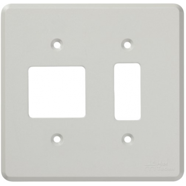 Placa 4 x 4 para 1 seção e 2 seções Cinza Linha Clássica Mectronic