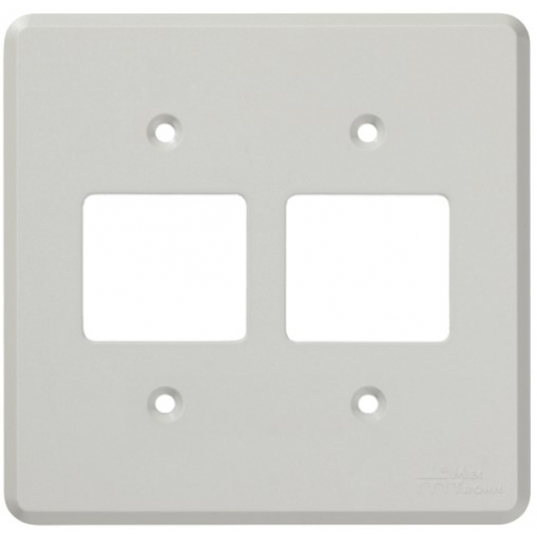 Placa 4 x 4 para 2+2 seções Cinza Linha Clássica Mectronic