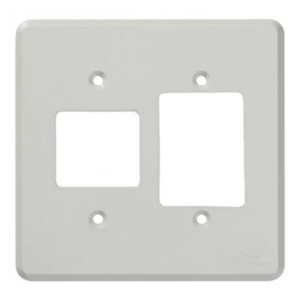 Placa 4 x 4 para 2+3 seções Cinza Linha Clássica Mectronic