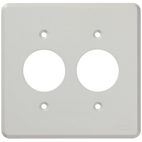 Placa 4 x 4 para 2 tomadas redondas Cinza Linha Clássica Mectronic