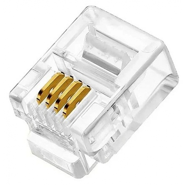Conector Para Telefonia Plug Rj 11 Macho Elétrica Bichuette