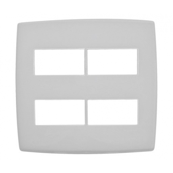 Placa 4 x 4 para 2+2 Módulos separados Branca Pialplus 618534 Pial Legrand