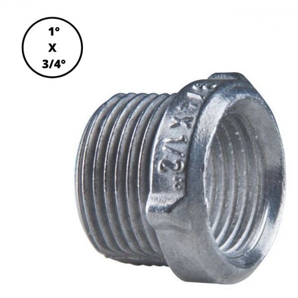 Bucha de Redução com Rosca BSP 1" x 3/4" em Alumínio 56124/003 Tramontina
