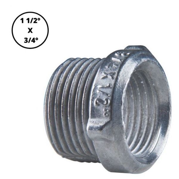 Bucha de Redução com Rosca BSP 1.1/2" x 3/4" em Alumínio 56124/008 Tramontina