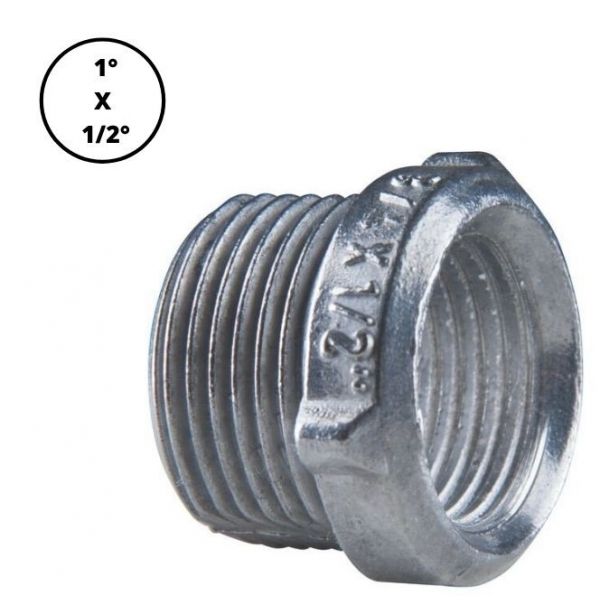 Bucha de Redução Roscada de Alumínio 1 para 1/2 pol. 56124/002 Tramontina